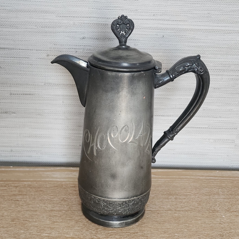 Antique Victorian Hot Chocolate Pot, Columbia Silver Co